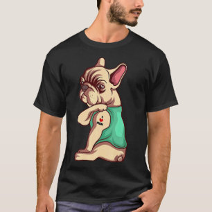French Bulldog Dog I Love Mom Tattoo T-Shirt