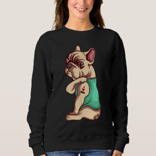 French Bulldog Dog I Love Mum Tattoo Lover funny G Sweatshirt