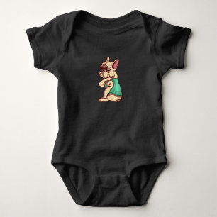 french bulldog dog i love mum tattoo lover gift baby bodysuit