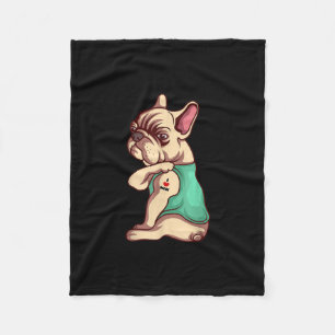 french bulldog dog i love mum tattoo lover gift fleece blanket
