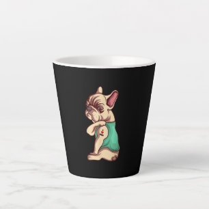 French Bulldog Dog I Love Mum Tattoo Lover Gift Latte Mug