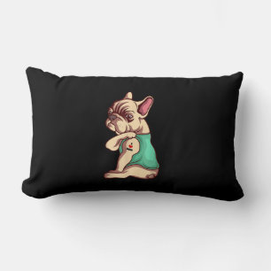 French Bulldog Dog I Love Mum Tattoo Lover Gift Lumbar Cushion