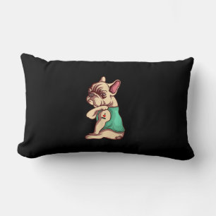 french bulldog dog i love mum tattoo lover gift lumbar cushion