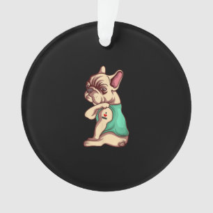 french bulldog dog i love mum tattoo lover gift ornament