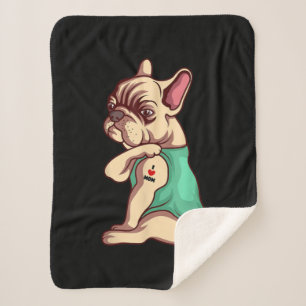 French Bulldog Dog I Love Mum Tattoo Lover Gift Sherpa Blanket