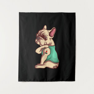 french bulldog dog i love mum tattoo lover gift tapestry