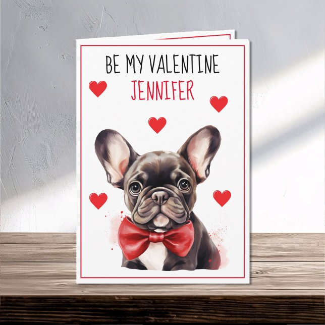 French Bulldog Dog I Woof You Valentine Card (Creator Uploaded)