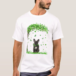 French Bulldog Dog Irish Green Shamrock Clover St T-Shirt