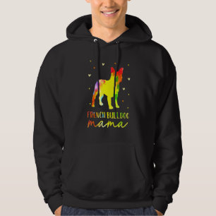 French Bulldog Dog Mama Mom Tie Dye Colorful Bulld Hoodie