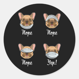 French Bulldog Dog Mask Bulldogs Classic Round Sticker