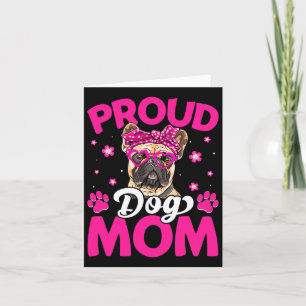 French Bulldog Dog Mum Messy Bun Mother's Day  Card