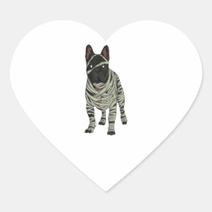 French Bulldog Dog Mummy Halloween Costume Dog Heart Sticker