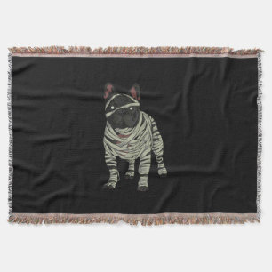 French Bulldog Dog Mummy Halloween Costume Dog Lov Throw Blanket
