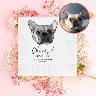 French Bulldog Dog Personalised Cheers Napkin