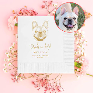 French Bulldog Dog Personalised Drinks on Me Napkin