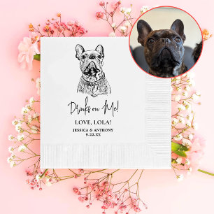 French Bulldog Dog Personalised Drinks on Me Napkin