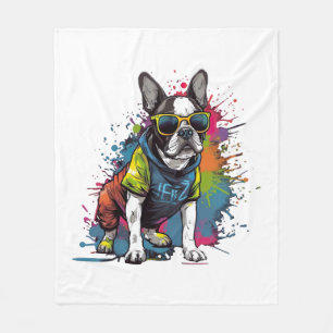 French Bulldog Dog Pug for a Dog owner Frenchie Fleece Blanket