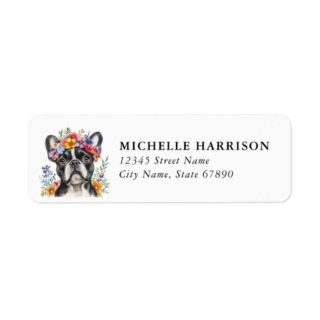 French Bulldog Dog Return Address Labels (Front)