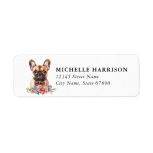 French Bulldog Dog Return Address Labels