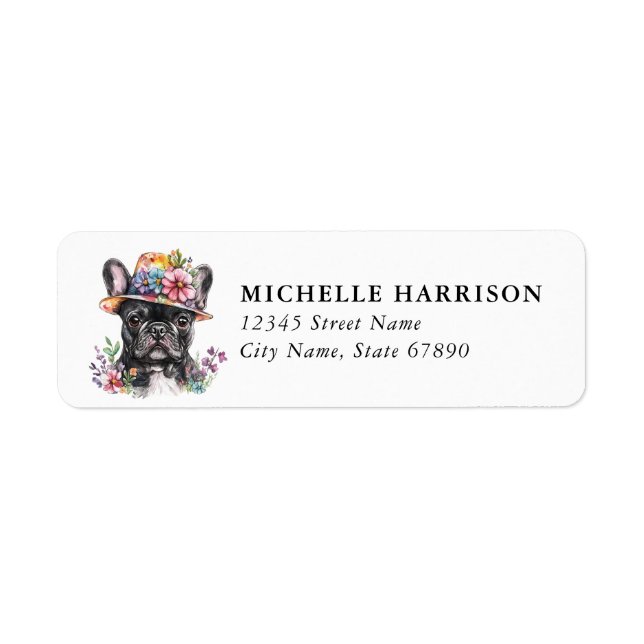 French Bulldog Dog Return Address Labels (Front)