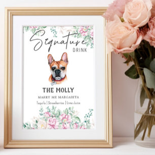 French Bulldog Dog Signature Drink Sign