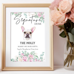 French Bulldog Dog Signature Drink Sign