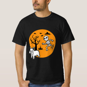 French Bulldog Dog Skeleton Bone Halloween Costume T-Shirt