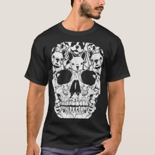 French Bulldog Dog Skull Halloween Costumes Gift  T-Shirt