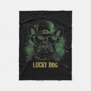 French Bulldog Dog - St. Patrick's Day Saint Paddy Fleece Blanket