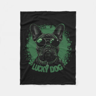 French Bulldog Dog - St. Patrick's Day Saint Paddy Fleece Blanket