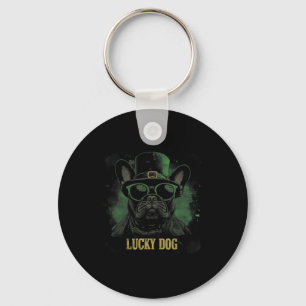 French Bulldog Dog - St. Patrick's Day Saint Paddy Key Ring