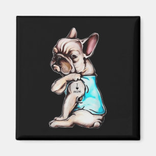 French Bulldog Dog Tattoo I Love Mum Mothers Day L Magnet