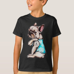 French Bulldog Dog Tattoo I Love Mum Mothers Day L T-Shirt