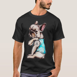 French Bulldog Dog Tattoo I Love Mum Mothers Day L T-Shirt