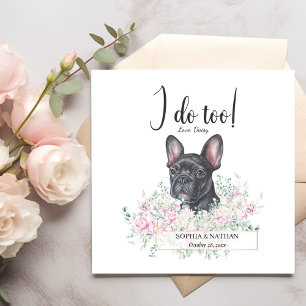 French Bulldog Dog Wedding Cocktail Napkins