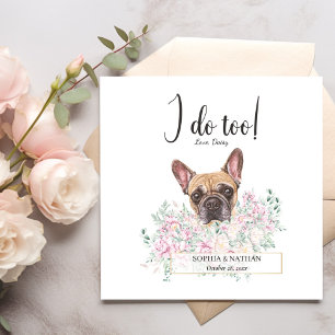 French Bulldog Dog Wedding Cocktail Napkins