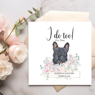 French Bulldog Dog Wedding Cocktail Napkins