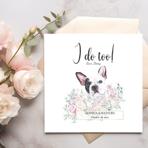 French Bulldog Dog Wedding Cocktail Napkins