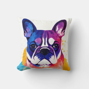 French Bulldog Dog Wild Nature Animal Painting Cushion