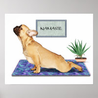 French Bulldog Doing Upward Dog Yoga Pose