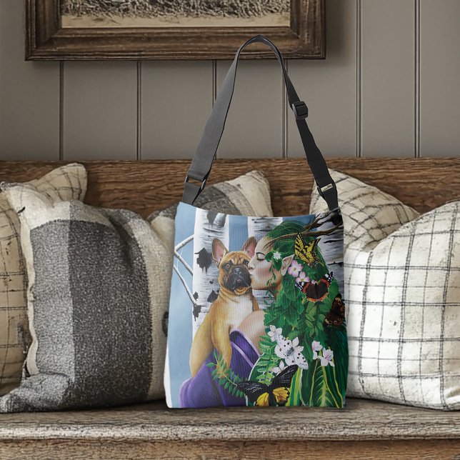 French Bulldog Dryad Fantasy Crossbody Bag (Creator Uploaded)
