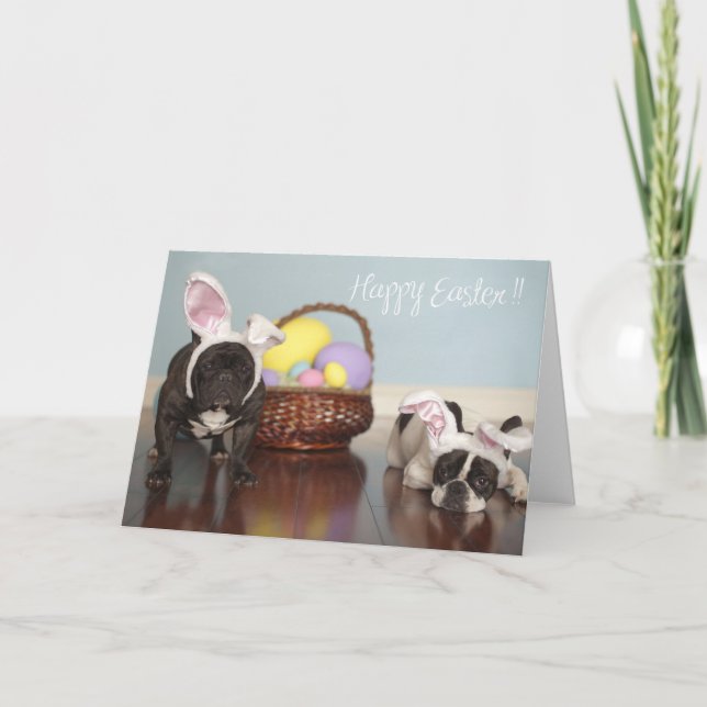 French Bulldog Easter Card! Holiday Card (Front)