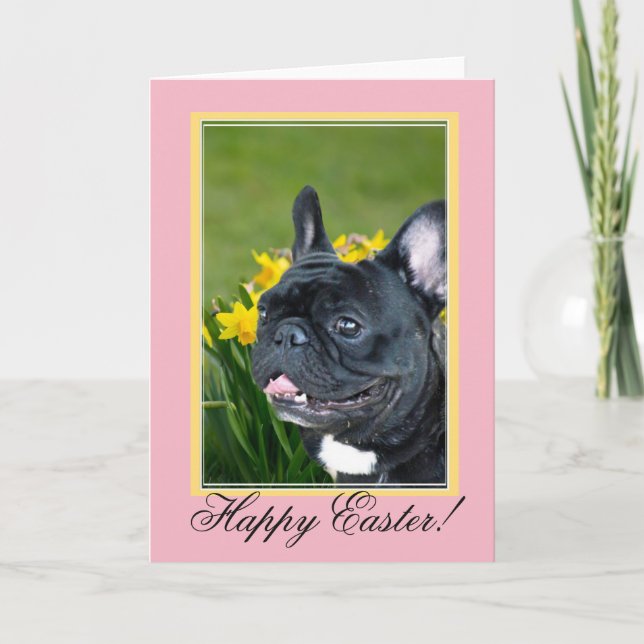 French Bulldog Easter dog greeting card (Front)