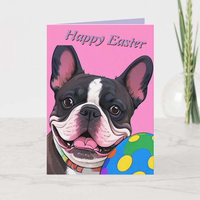 French Bulldog Easter Egg Card (Front)