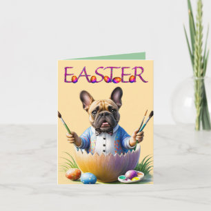 French Bulldog Egg Easter French Bulldog Holiday Card