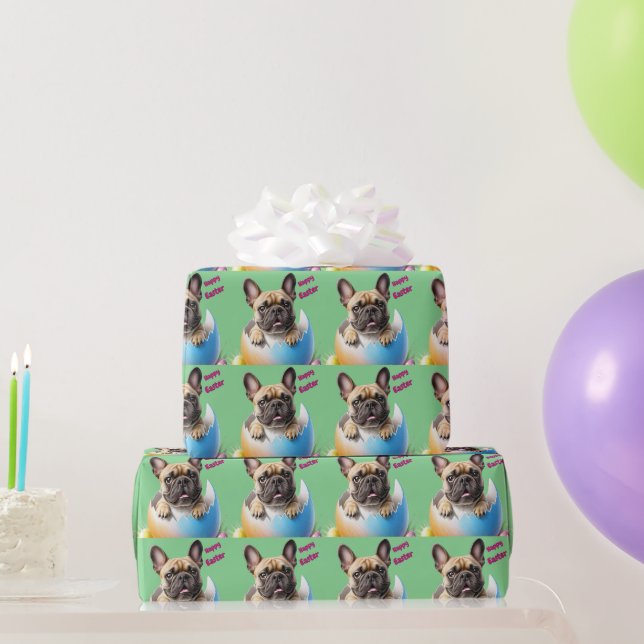 French Bulldog Egg Easter French Bulldog Wrapping Paper (Party Gifts)