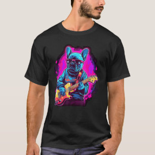 French Bulldog Electric Guitar Rock Music 8 T-Shirt