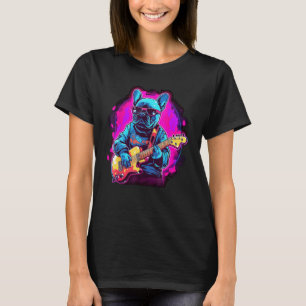 French Bulldog Electric Guitar Rock Music 8 T-Shirt