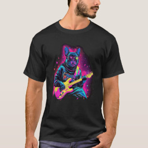 French Bulldog Electric Guitar Rock Music T-Shirt