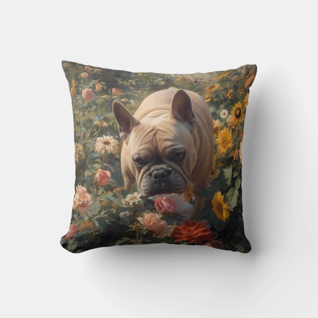 French Bulldog Elegant Throw Pillow (Front)
